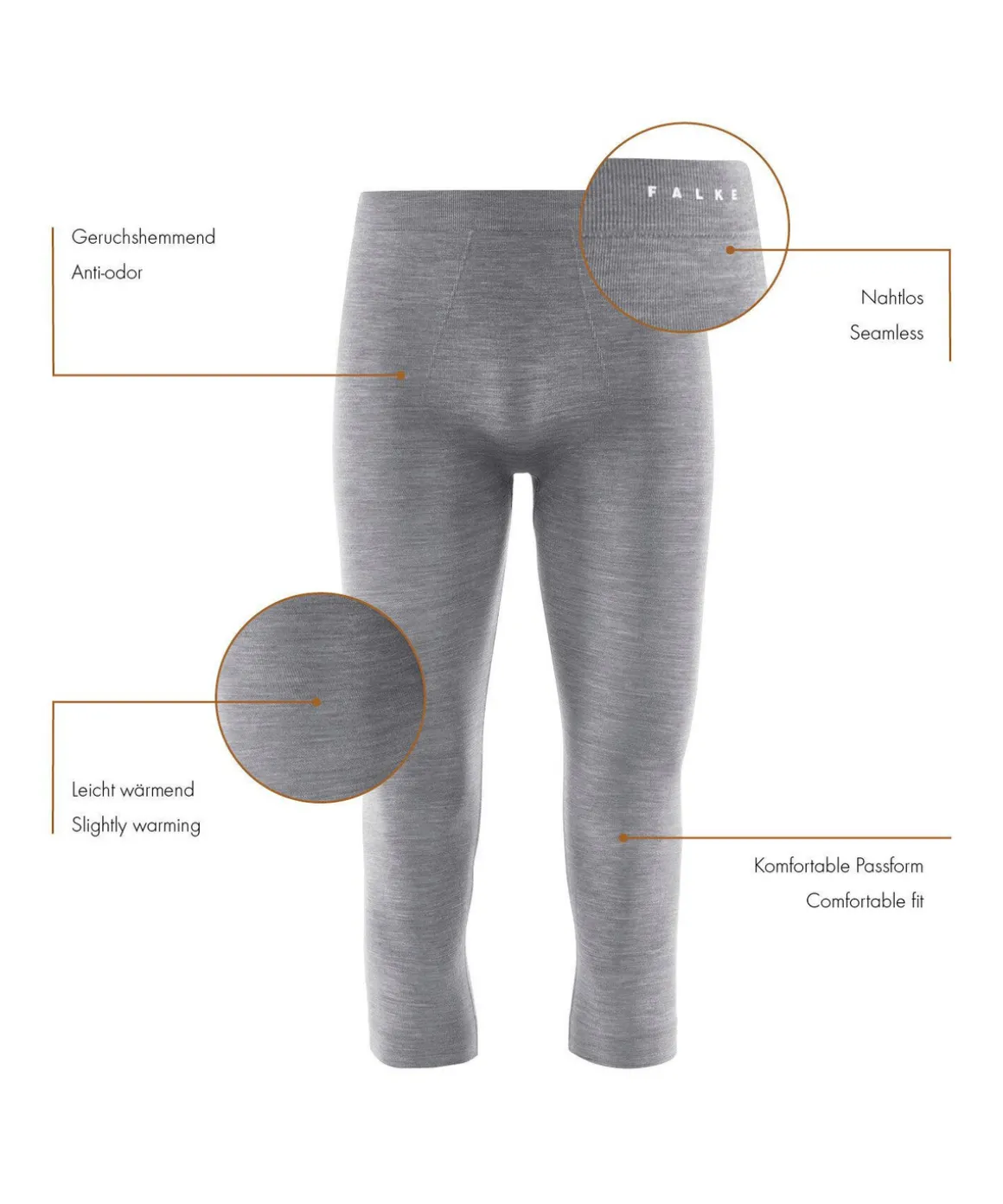 Heren 3/4 Tights Wool-Tech Light